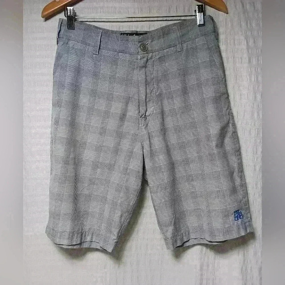 Billabong Men's Chino Gray and blue plaid.  Size 30x9 - Picture 1 of 7